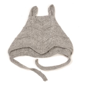 Huttelihut - babyhue med kaninører - Light Grey 